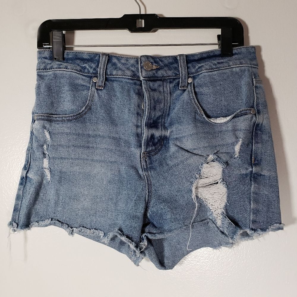 Guess Blue Denim Distressed Cut off Jean Shorts Size 29